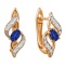 Ultra-nostalgic Sapphire and Diamond Earrings. Hypoallergenic Cadmium-free 585 (14K) Rose Gold