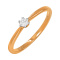 Six-prong Natural Diamond Solitaire Ring. Hypoallergenic Cadmium-free 585 (14K) Rose Gold