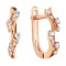 Garland CZ Lever-back Earrings. Certified 585 (14kt) Rose Gold