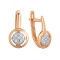 CZ Petite Leverback Earrings. Certified 585 (14kt) Rose Gold, Rhodium Detailing