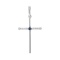 Diamond and Sapphire Subtle Cross. Certified 585 (14kt) White Gold, Rhodium Finish
