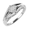 Ambitious Ring in White Gold with 43 Diamonds. Tested 585 (14K) White Gold, Rhodium Finish