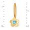 Bezel-set Aquamarine Hue CZ Flower Kids' Earrings. View 2