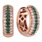 Diamond and Emerald Striped Huggie Earrings. Tested 585 Rose Gold with So-called "Russian" Hue