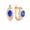 Cornflower-blue Sapphire Diamond Earrings. 'Royal Gem' series, Certified 585 Rose Gold