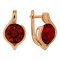 Gold Earrings with a 9mm Statement Garnet. Hypoallergenic Cadmium-free 585 (14K) Rose Gold