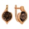 Gold Earrings with a 9mm Statement Smoky Quartz. Hypoallergenic Cadmium-free 585 (14K) Rose Gold