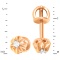 Rosebud Stud Earrings with Diamond Solitaires. View 2