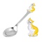 Toddler Silver Spoon with a Ginger Calico Cat. Hypoallergenic 925/999 Silver, Hot Enamel