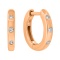 Child's Huggie Earrings with 6 Flush-set Diamonds. Hypoallergenic Cadmium-free 585 (14K) Rose Gold