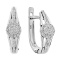 Diamond Cluster and Lineup White Gold Earrings. Tested 585 (14K) White Gold, Rhodium Finish