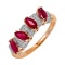 "Kisses of Marquise de Pompadour" Ruby Ring. 47 Diamonds, 4 Rubies, 585 Rose Gold, Rhodium