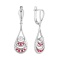 Ruby and Diamond Cascade Earrings. Certified 585 (14kt) White Gold