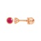 A Bezel-set Ruby Stud Earrings. Certified 585 (14kt) Rose Gold, Screw Backs