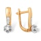 Diamond Earrings with Classic Russian Influence. Certified 585 (14kt) Rose Gold, Rhodium Detailing