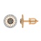 White&Champagne Diamond Ear Studs in Rose Gold. 585 Rose Gold, White&Black Rhodium Detailing