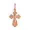Guilloche Orthodox Style Cross with Plain Reverse. Hypoallergenic Cadmium-free 585 (14K) Rose Gold