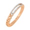 Diamond Ring of Open Concept and Chainlink Design. Hypoallergenic 585 Rose Gold, Rhodium Detailing
