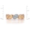 Puffy Ring Featuring 23 Pave Diamonds. Hypoallergenic Cadmium-free 585 (14K) Rose Gold. View 2