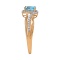 'Fusion of Emotions' Blue Topaz and Diamond Ring. Hypoallergenic 585 Rose Gold, Rhodium Detailing. View 3