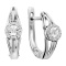 White Gold Illusion Diamond&Diamond Halo Earrings. Tested 585 (14K) White Gold, Rhodium Finish