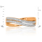Breathtaking Wavy Ring with Diamonds. Hypoallergenic 585 Rose Gold, Rhodium Detailing. View 2