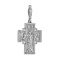 Reversible Diamond Cross Deesis-St. Nicholas. Hypoallergenic 925 Silver with Rhodium Plating