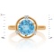 Ring Featuring Blue Topaz and 3 Diamonds - Angle 2