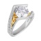 3.12ct Diamond Engagement Ring. Hypoallergenic 950 Platinum and 750 Yellow Gold