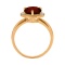 Rose Gold Ring Featuring Garnet and 3 Diamonds - Angle 4