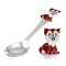 Child Silver Spoon 'a Brown Kitten and Clock'. Hypoallergenic 925/999 Silver, Hot Enamel