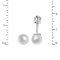 White Pearl Stud Earrings with Screw Backs. Certified 585 (14kt) White Gold, Rhodium Finish