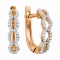 Infinity Earrings Featuring 76 Diamonds. Hypoallergenic 585 Rose Gold, Rhodium Detailing