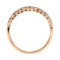 Woven Design Gold Ring Featuring 25 Diamonds. Hypoallergenic 585 Rose Gold, Rhodium Detailing. View 4