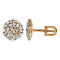 Tapered Baguette and Round Diamond Stud Earrings. Hypoallergenic 585 (14K) Rose Gold, Screw Backs