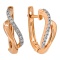 Graceful Earrings Featuring 24 Natural Diamonds. Hypoallergenic Cadmium-free 585 (14K) Rose Gold