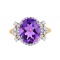 Oval-shaped Amethyst Cocktail Ring. View 2