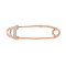 CZ Safety Pin-Pendant. Certified 585 (14kt) Rose Gold, Rhodium Detailing