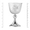 Height of Wine Matte Silver Goblet with Floral Engraving: 103mm