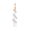 White Onyx Cone in Diamond Sash Pendant. Certified 585 (14kt) Rose Gold, Rhodium Detailing