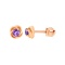 Amethyst Swirl Stud Earrings. Certified 585 (14kt) Rose Gold, Screw Backs
