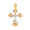 Unisex Two-Tone Gold Orthodox-style Body Crucifix. Certified 585 (14kt) Rose and White Gold
