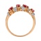 585 Rose Gold Ring with Diamond Ribbons & Marquise-shaped Rubies - Angle 5