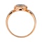 Persimmon-inspired Ring with Diamond Epaulettes. Hypoallergenic 585 Rose Gold, Rhodium Detailing. View 4