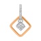 Cubist Style Diamond Pendant. Tested 585 (14K) Rose and White Gold