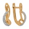 Earrings Featuring 18 Diamonds. Hypoallergenic 585 Rose Gold, Rhodium Detailing