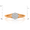 Diamond Bi-color Gold Ring with V-shaped Shank. Tested 585 (14K) Rose and White Gold. View 2
