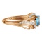 Blue Topaz and Diamond Ring with Artistic Flair. Hypoallergenic 585 Rose Gold, Rhodium Detailing. View 3
