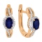 'Fusion of Emotions' Sapphire and Diamond Earrings. Hypoallergenic Cadmium-free 585 (14K) Rose Gold