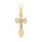 'Crucifixion of Jesus' Orthodox cross pendant in yellow and white gold. View 2
